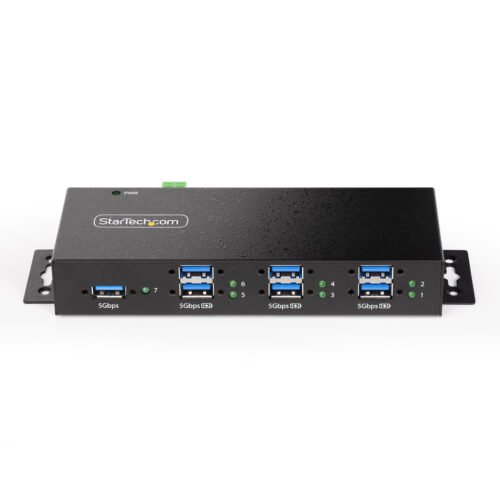 StarTech.com 5G7AINDRM-USB-A-HUB interface hub USB 3.2 Gen 1 (3.1 Gen 1) Type-B 5000 Mbit/s Black - Image 2
