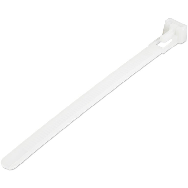 StarTech.com 5"(12cm) Reusable Cable Ties - 1/4"(7mm) wide, 1-1/8"(30mm) Bundle Dia. 50lb(22kg) Tensile Strength, Releasable Ny