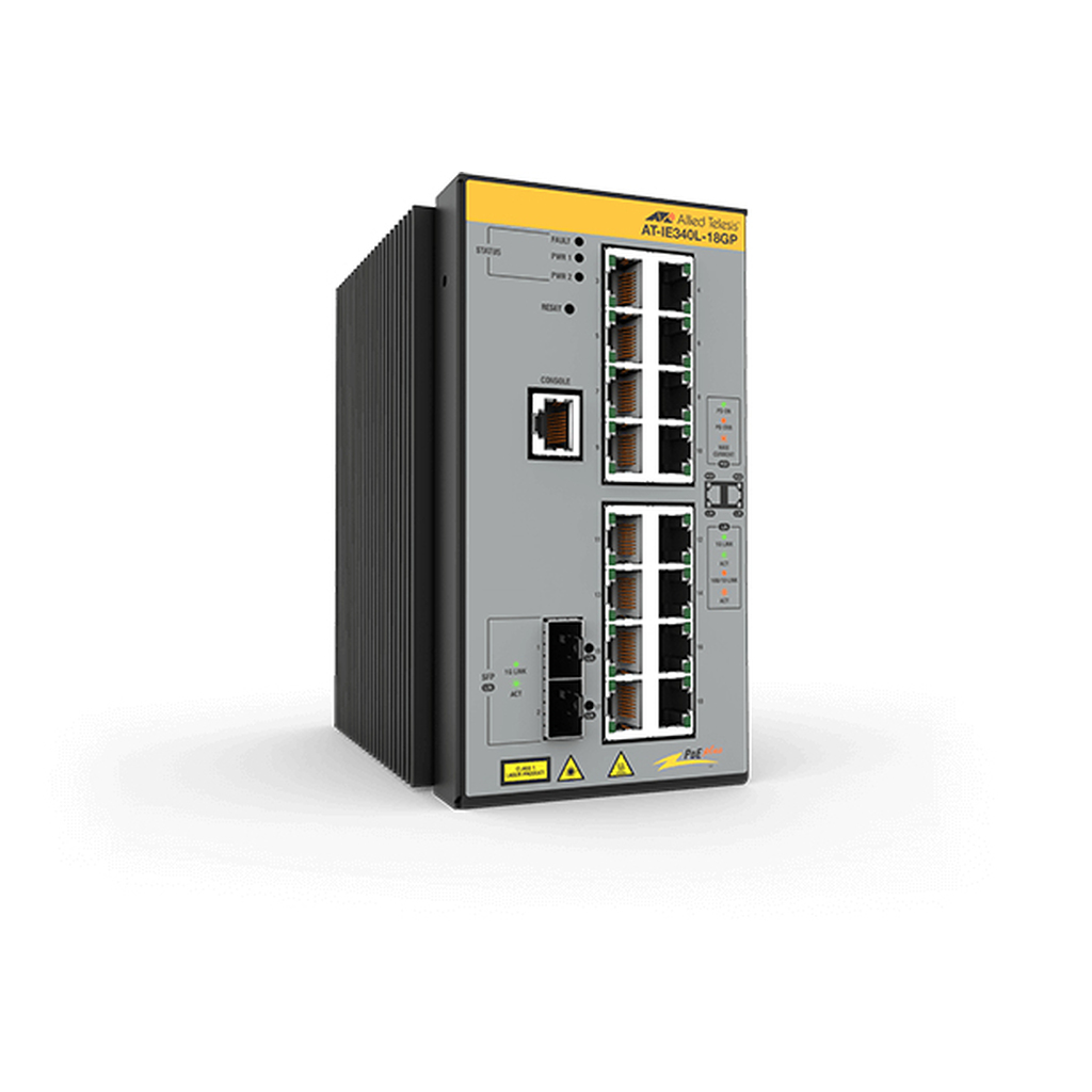 Allied Telesis AT-IE340L-18GP-80 Managed L3 Gigabit Ethernet (10/100/1000) Power over Ethernet (PoE) Grey