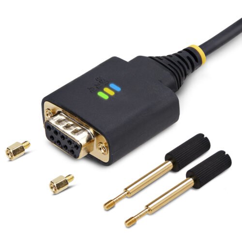 StarTech.com 3ft (1m) USB to Null Modem Serial Adapter Cable, Interchangeable DB9 Screws/Nuts, COM Retention, USB-A to RS232, F - Image 3
