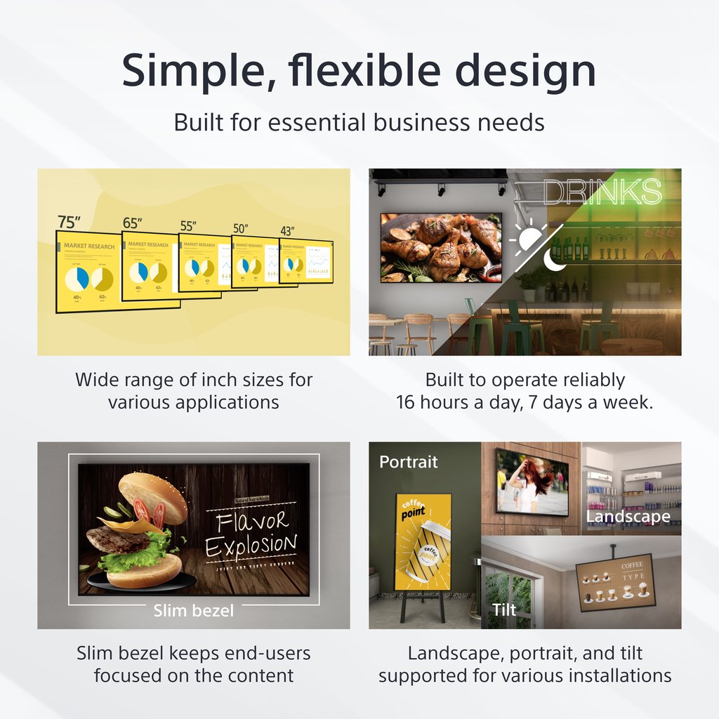 Sony FW-75EZ20L Signage Display Digital signage flat panel 190.5 cm (75") LED Wi-Fi 350 cd/m² 4K Ultra HD Black Android 16/7 - Image 18