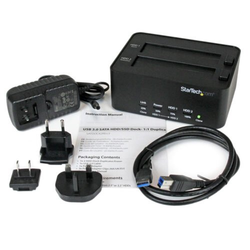StarTech.com Dual Bay Hard Drive Duplicator and Eraser, Standalone SATA HDD/SSD Cloner/Copier, USB 3.0 to SATA Docking Station, - Image 5