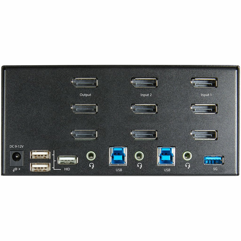 StarTech.com 2 Port Triple Monitor DisplayPort KVM Switch - 4K 60Hz UHD HDR - Desktop DP 1.2 KVM with 2 Port USB 3.0 Hub (5Gbps - Image 4