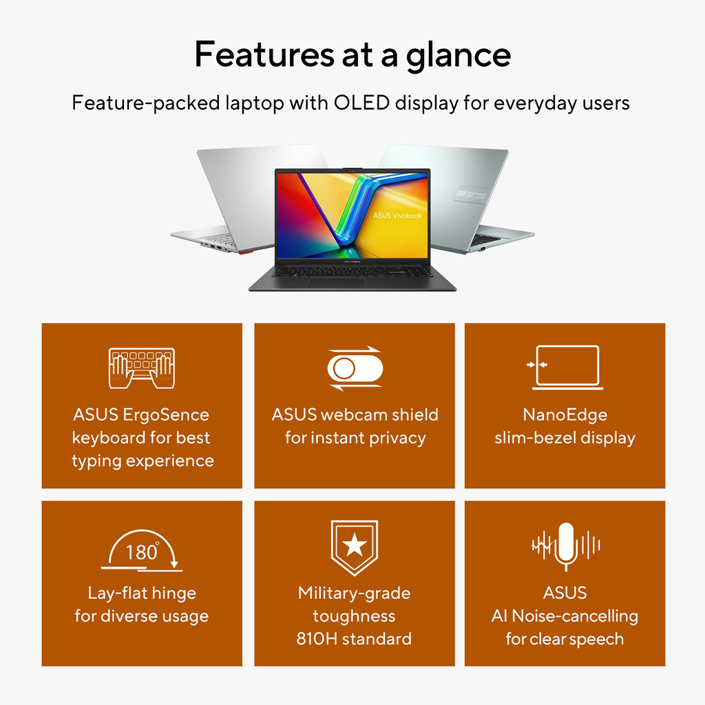 ASUS Vivobook Go 15 E1504FA-NJ158W AMD Ryzen™ 5 7520U Laptop 39.6 cm (15.6") Full HD 8 GB LPDDR5-SDRAM 512 GB SSD Wi-Fi 6 - Image 12