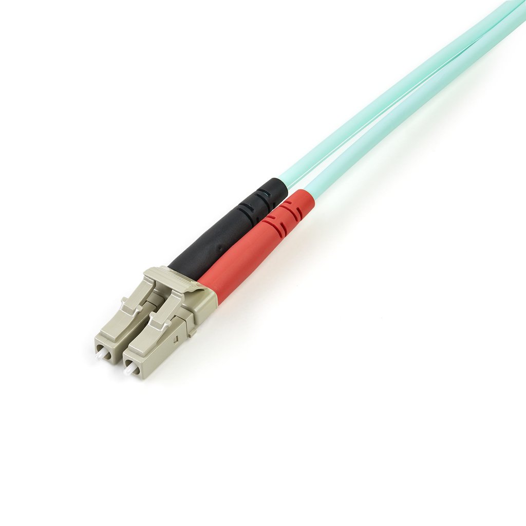 StarTech.com 5m (16.4ft) LC/UPC to LC/UPC OM3 Multimode Fiber Optic Cable, Full Duplex 50/125µm Zipcord Fiber Cable, 100G, Low - Image 2