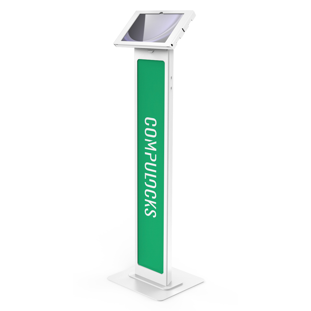 Compulocks Galaxy Tab A9+ Apex Enclosure Brandable Floor Stand - White