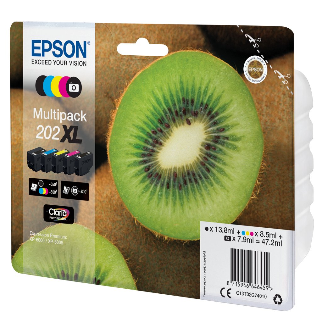 Epson Kiwi Multipack 5-colours 202XL Claria Premium Ink - Image 2