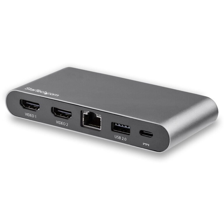 StarTech.com USB C Multiport Adapter, Dual 4K Monitor, USB-C to Dual HDMI Adapter, 2x USB-A Ports, 100W PD 3.0, Gigabit LAN Por