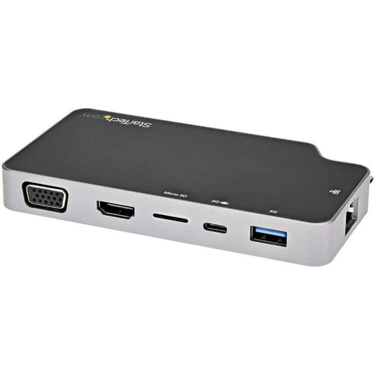 StarTech.com USB C Multiport Adapter - USB-C to 4K HDMI or VGA Video with 100W Power Delivery Pass-through, 2-Port 10Gbps USB H