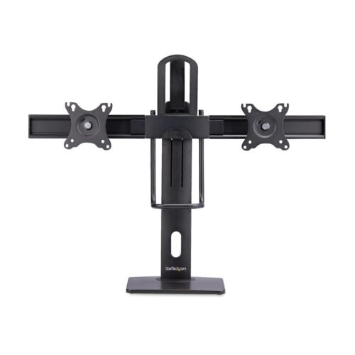 StarTech.com Crossbar Dual Monitor Desk Stand For Double 27-inch Screens, VESA Mount 75x75/100x100, Toolless Height Adjustment, - Image 9