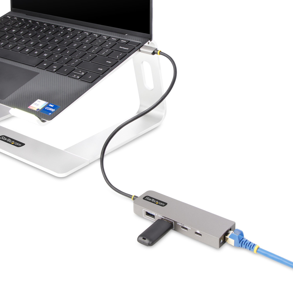 StarTech.com 3-Port USB-C Hub with 2.5 Gbps Ethernet and 100W Power Delivery Pass-Through Port, USB 3.2 10Gbps, 2x USB-A/1x USB - Image 3