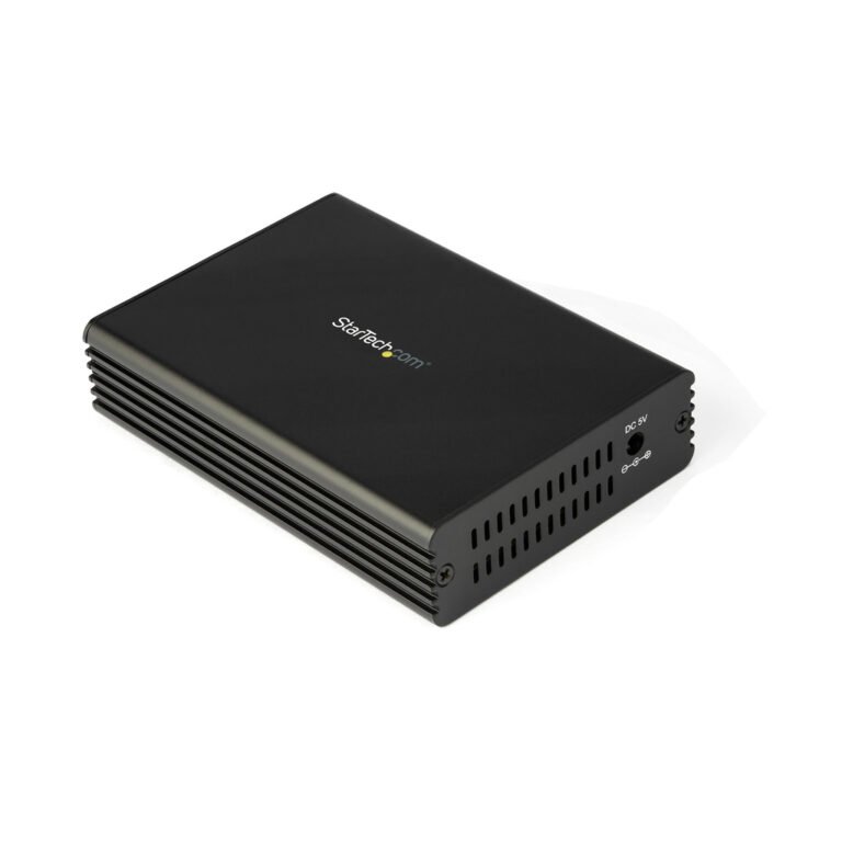 StarTech.com 10GbE Fiber Ethernet Media Converter for 1/2.5/5/10Gbps Network NBASE-T SFP to RJ45 Multigigabit Singlemode/Multim