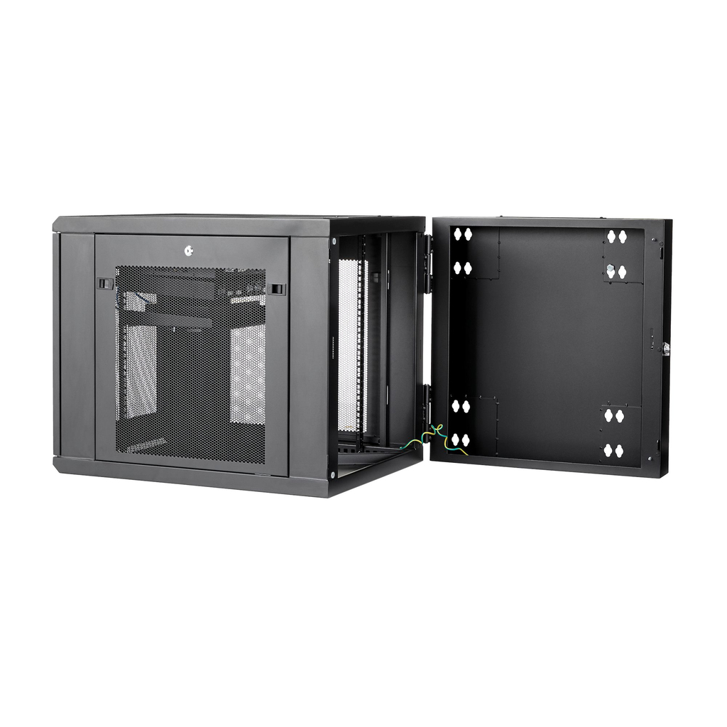 StarTech.com 4-Post 12U Wall Mount Network Cabinet with 1U Shelf, 19" Hinged Wall-Mounted Server Rack for Data / AV / Electroni - Image 5