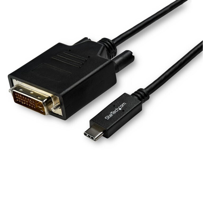 StarTech.com 10ft (3m) USB C to DVI Cable - 1080p (Single Link) USB Type-C (DP Alt Mode HBR2) to DVI-Digital Video Adapter Cabl