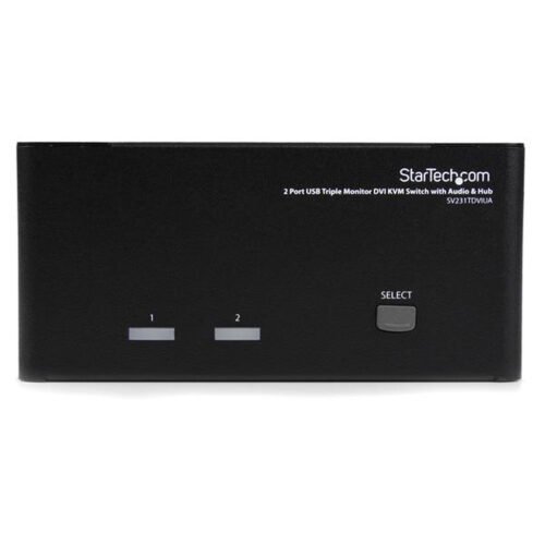 StarTech.com 2 Port Triple Monitor DVI USB KVM Switch with Audio & USB 2.0 Hub - Image 2