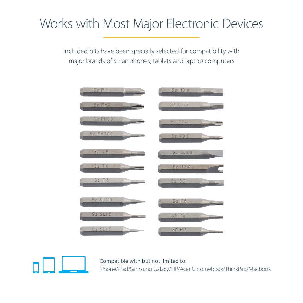 StarTech.com 20-Bit Electric Precision Screwdriver Set - Portable/Mini Battery Powered Bit Driver Kit for Electronic, Laptop, C - Image 21