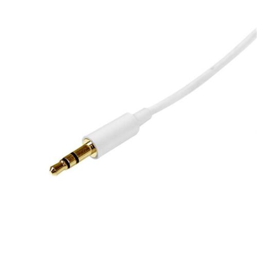 StarTech.com 2m White Slim 3.5mm Stereo Audio Cable - Male to Male - Image 2