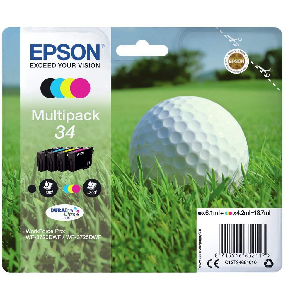 Epson Golf ball Multipack 4-colours 34 DURABrite Ultra Ink - Image 2