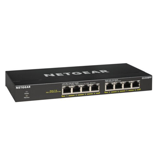 NETGEAR GS308PP Unmanaged Gigabit Ethernet (10/100/1000) Power over Ethernet (PoE) Black - Image 6