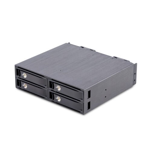 StarTech.com 4-Bay Backplane for U.2 Drives, Fits in a 5.25inch Bay, Quad-Bay Mobile Rack Enclosure for 2.5inch U.2 (SFF-8639)