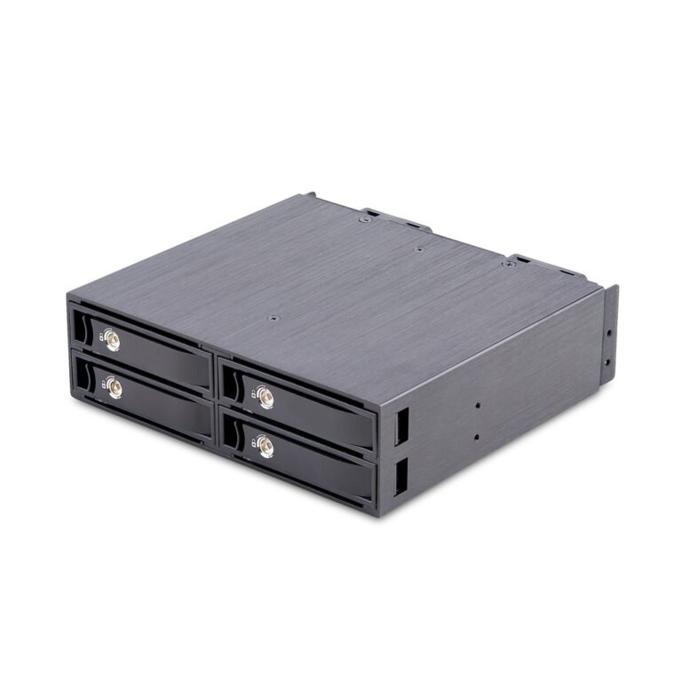 StarTech.com 4-Bay Backplane for U.2 Drives, Fits in a 5.25inch Bay, Quad-Bay Mobile Rack Enclosure for 2.5inch U.2 (SFF-8639)