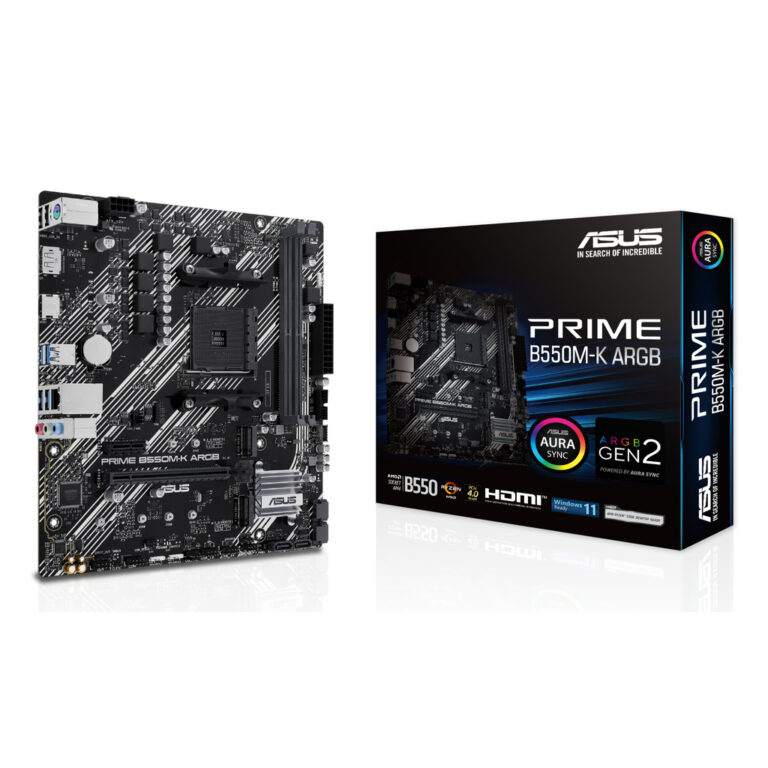 ASUS PRIME B550M-K ARGB AMD B550 Socket AM4 micro ATX