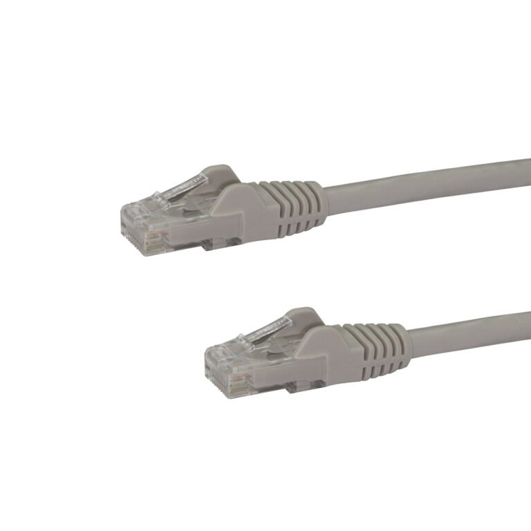 StarTech.com 75ft CAT6 Ethernet Cable - Gray CAT 6 Gigabit Ethernet Wire -650MHz 100W PoE RJ45 UTP Network/Patch Cord Snagless
