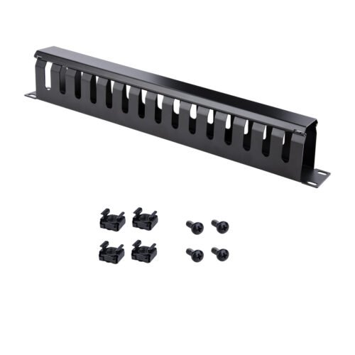 StarTech.com Horizontal 1U Server Rack Cable Management Finger Duct w/ Cover - 19" Network Rack Wire Duct Raceway Panel - Slott - Image 11