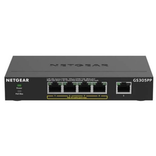 NETGEAR GS305PP Unmanaged Gigabit Ethernet (10/100/1000) Power over Ethernet (PoE) Black - Image 2