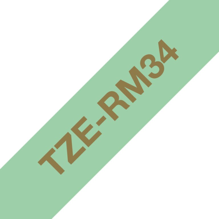 Brother TZE-RM34 label-making tape Gold on mint colour