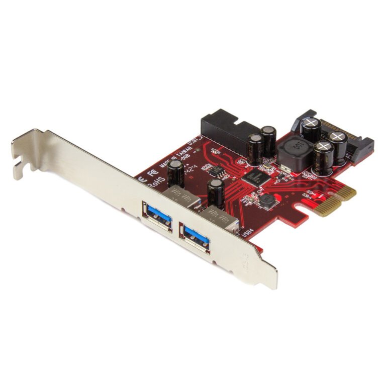 StarTech.com 4 Port PCI Express USB 3.0 Card - 2 External & 2 Internal - SATA Power - UASP Support - 2x Internal (IDC) Motherbo