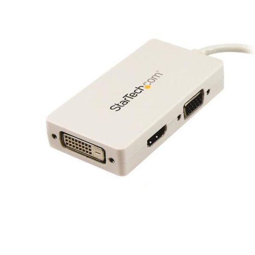 StarTech.com Travel A/V Adapter: 3-in-1 Mini DisplayPort to VGA DVI or HDMI Converter - White - Image 2