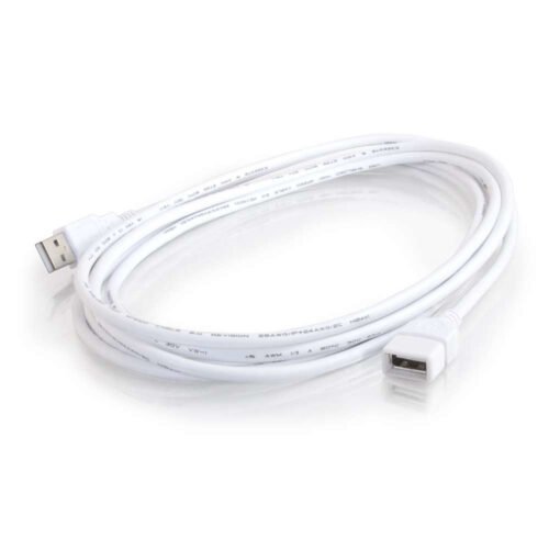 C2G 3m USB 2.0 A Male to A Female Extension Cable - White - Image 4