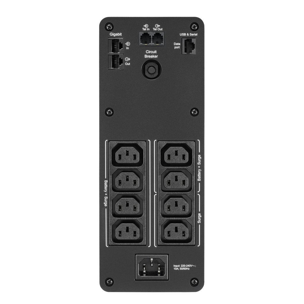 APC Back-UPS Pro, 1600VA/960W, Tower, 230V, 8x IEC C13 outlets, Sine Wave, AVR, USB Type A + C ports, LCD, User Replaceable Bat - Image 3