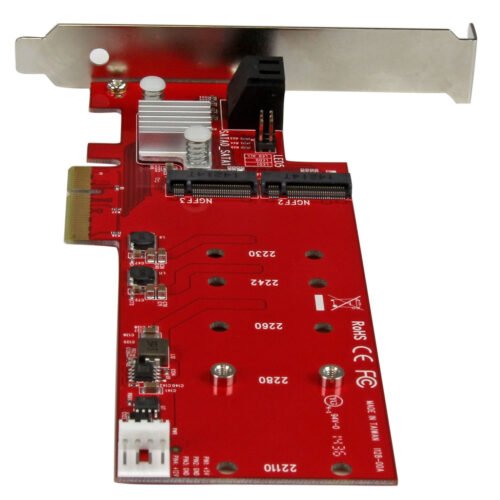 StarTech.com 2x M.2 NGFF SSD RAID Controller Card plus 2x SATA III Ports - PCIe - Image 8