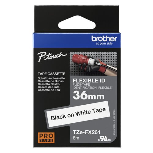 Brother TZE-FX261 label-making tape Black on white - Image 2