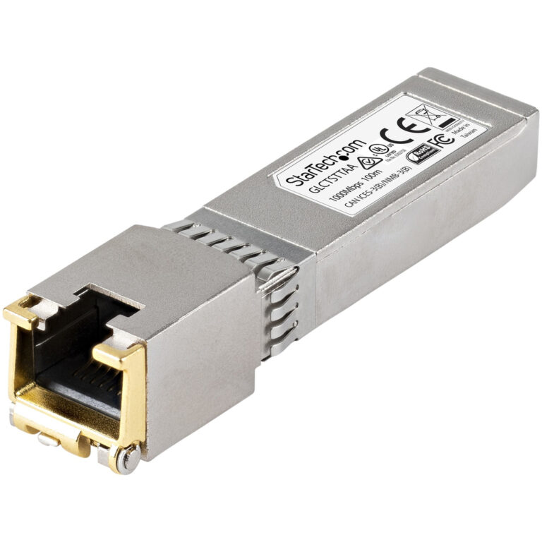 StarTech.com Cisco GLC-T Compatible SFP Module - 1000BASE-T - SFP to RJ45 Cat6/Cat5e - 1GE Gigabit Ethernet SFP - RJ-45 100m -