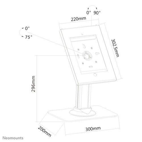 Neomounts TABLET-D300WHITE Tablet stand desk 9.7"- lockable - Image 3