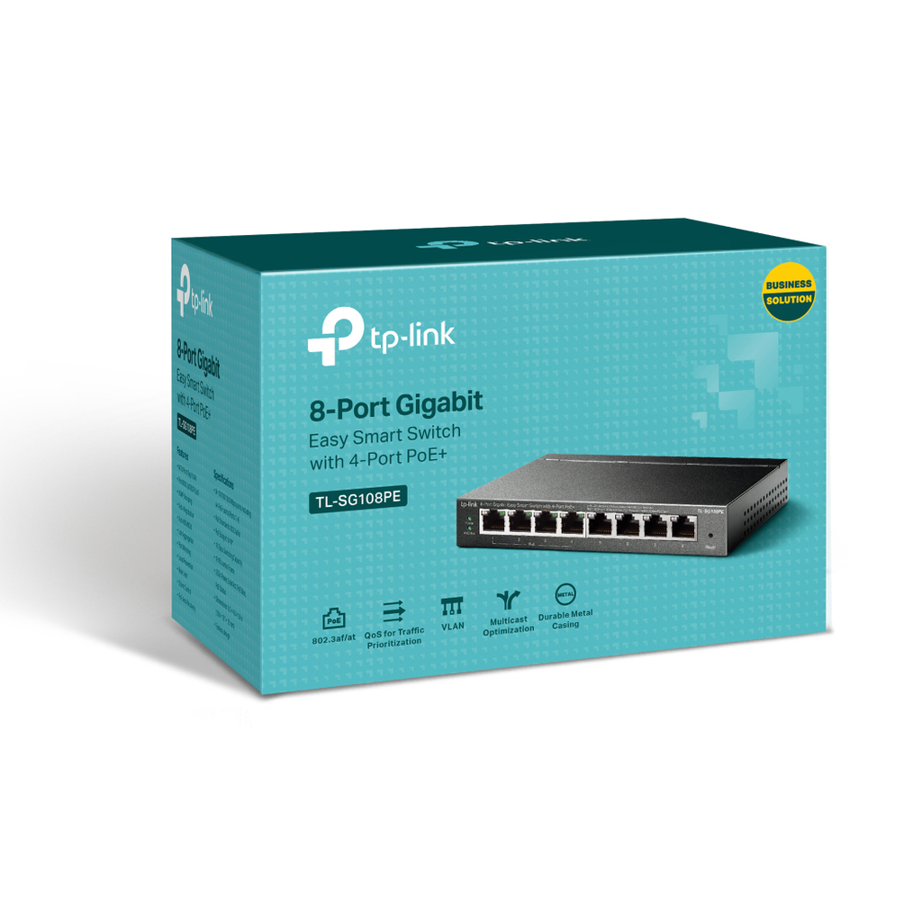 TP-Link TL-SG108PE network switch Managed L2 Gigabit Ethernet (10/100/1000) Power over Ethernet (PoE) Black - Image 3