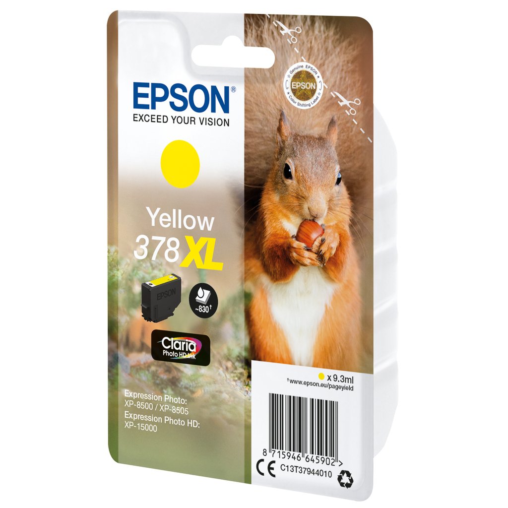 Epson Squirrel Singlepack Yellow 378XL Claria Photo HD Ink - Image 2
