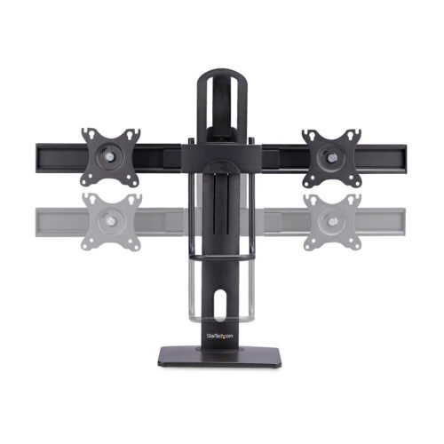 StarTech.com Crossbar Dual Monitor Desk Stand For Double 27-inch Screens, VESA Mount 75x75/100x100, Toolless Height Adjustment, - Image 13