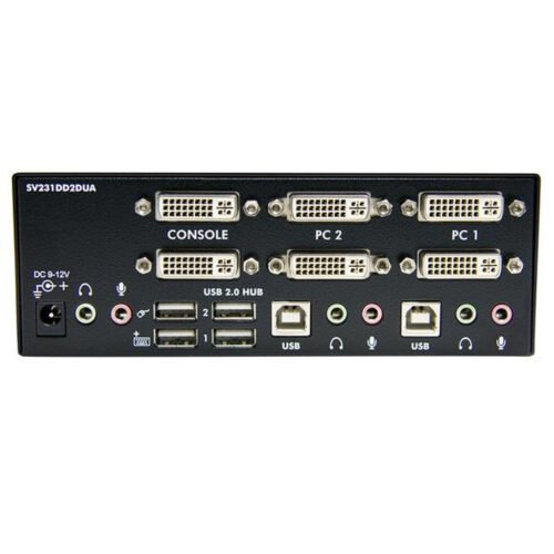 StarTech.com 2 Port Dual DVI USB KVM Switch with Audio & USB 2.0 Hub - Image 3