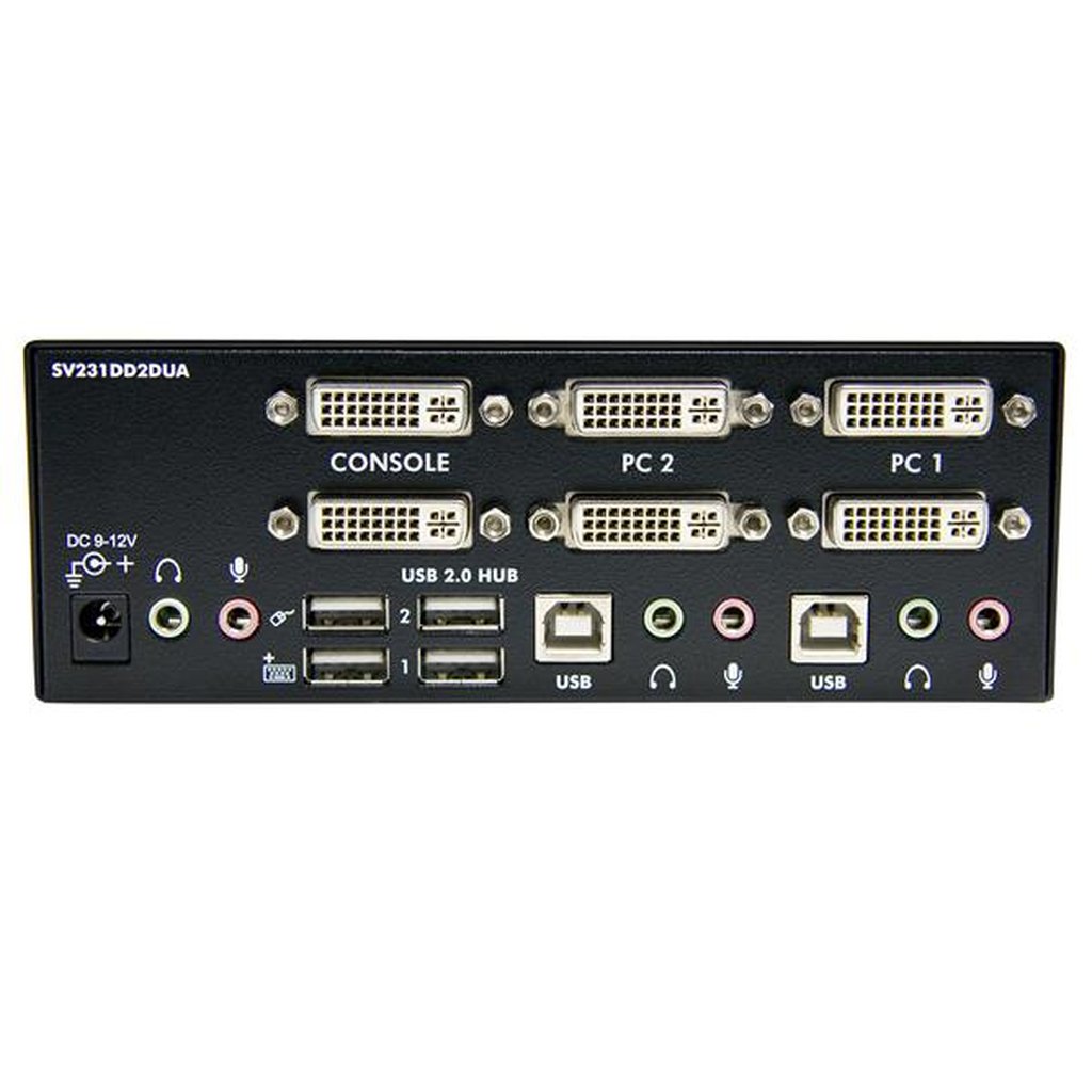 StarTech.com 2 Port Dual DVI USB KVM Switch with Audio & USB 2.0 Hub - Image 3