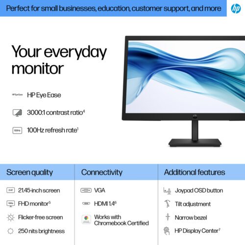 HP Series 3 Pro 21.45 inch FHD Monitor - 322pv - Image 8