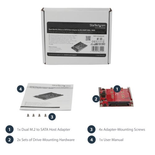 StarTech.com Dual-Slot M.2 Drive to SATA Adapter for 2.5" Drive Bay - RAID - Image 4