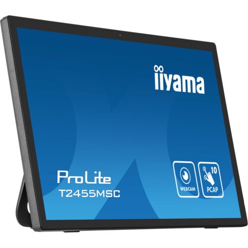 iiyama 24” multi-touch monitor with edge-to-edge glass, anti fingerprint coating , integrated webcam and a flexible stand - Image 3