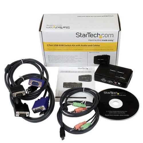StarTech.com 2 Port Black USB KVM Switch Kit with Audio and Cables - Image 10