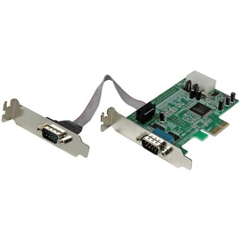 StarTech.com 2-Port Low Profile Native RS232 PCI Express Serial Adapter Card, 16550 UART, PCIe to Dual Serial DB9, Windows & Li