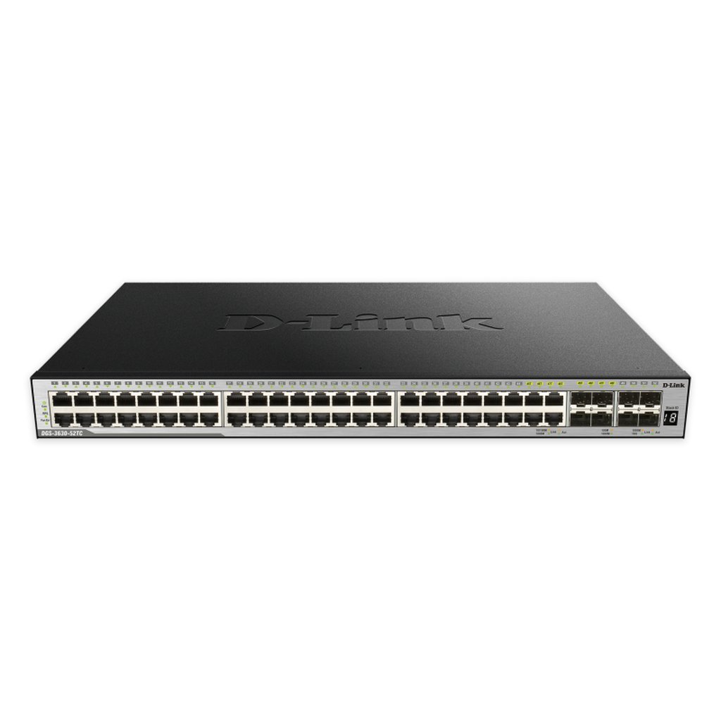 D-Link 48-port Layer 3 Stackable Managed Gigabit Switch including 4 x 1000BaseT/SFP & 4 x 10GE SFP+ - Image 2