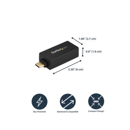 StarTech.com USB C to Gigabit Ethernet Adapter - 1Gbps NIC USB 3.0/USB 3.1 Type C Network Adapter - 1GbE USB-C to RJ45/LAN Port - Image 3